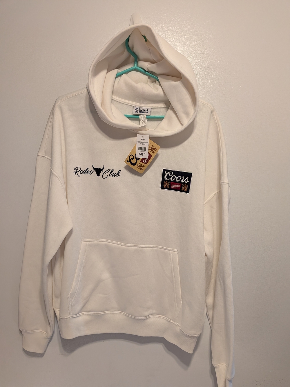 Rodeo Club Cream Hoodie Men's  Pullover Sweatshirt